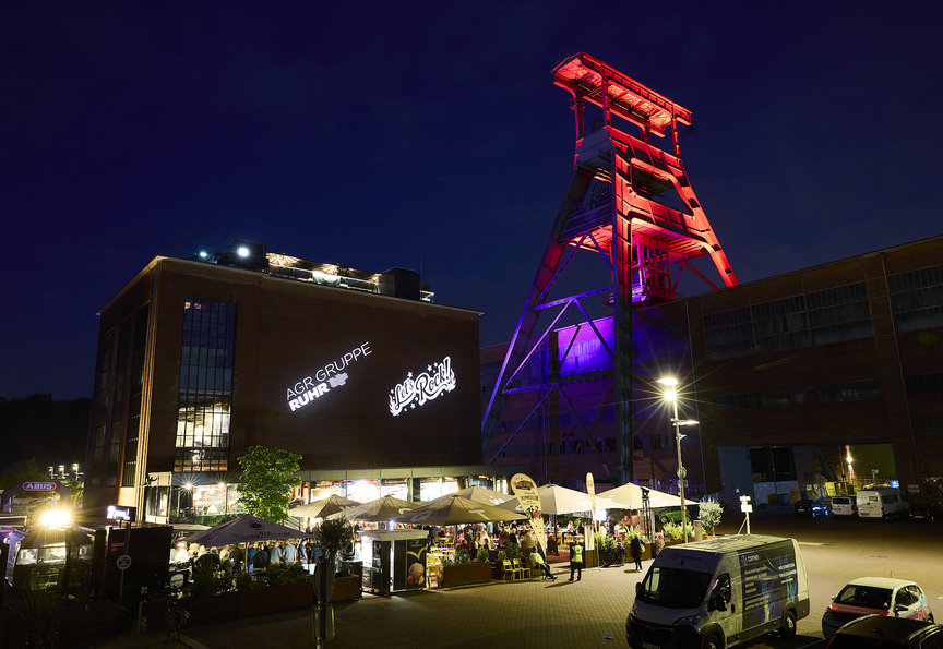 Gelände Zeche Ewald bei Nacht - Betriebsfest AGR - Eventagentur REVIERKÖNIG