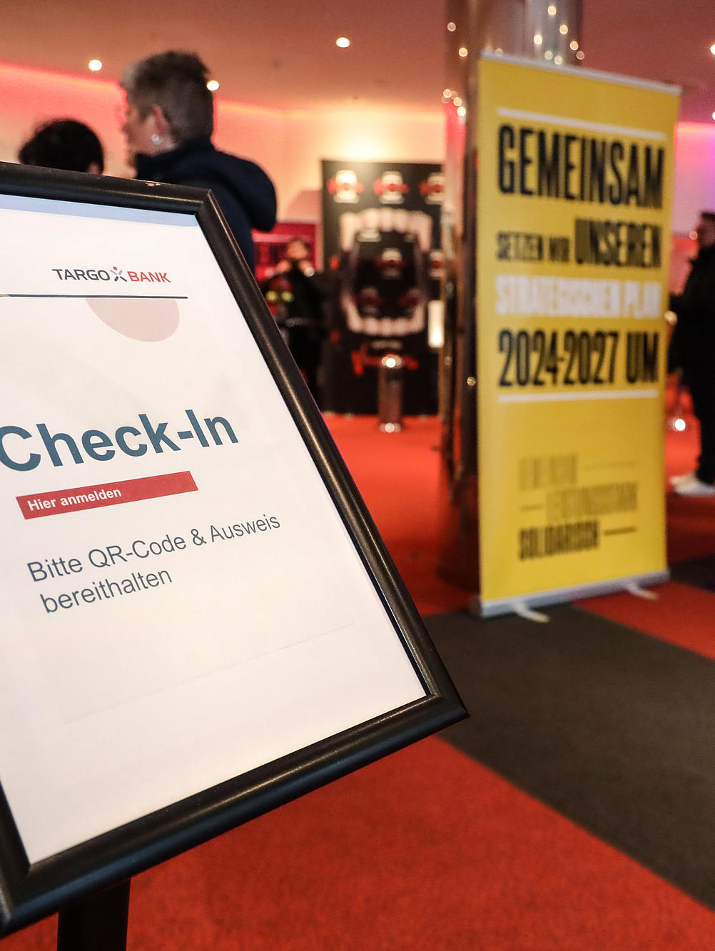 Check in Hinweis - Roadshow Targo Bank - Eventagentur REVIERKÖNIG